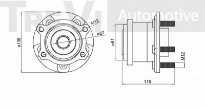 TREVI AUTOMOTIVE wb2315 -  Комплект подшипника ступицы колеса